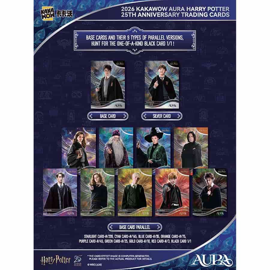 2026 Kakawow Aura Harry Potter 25th Anniversary Trading Cards Blaster Box