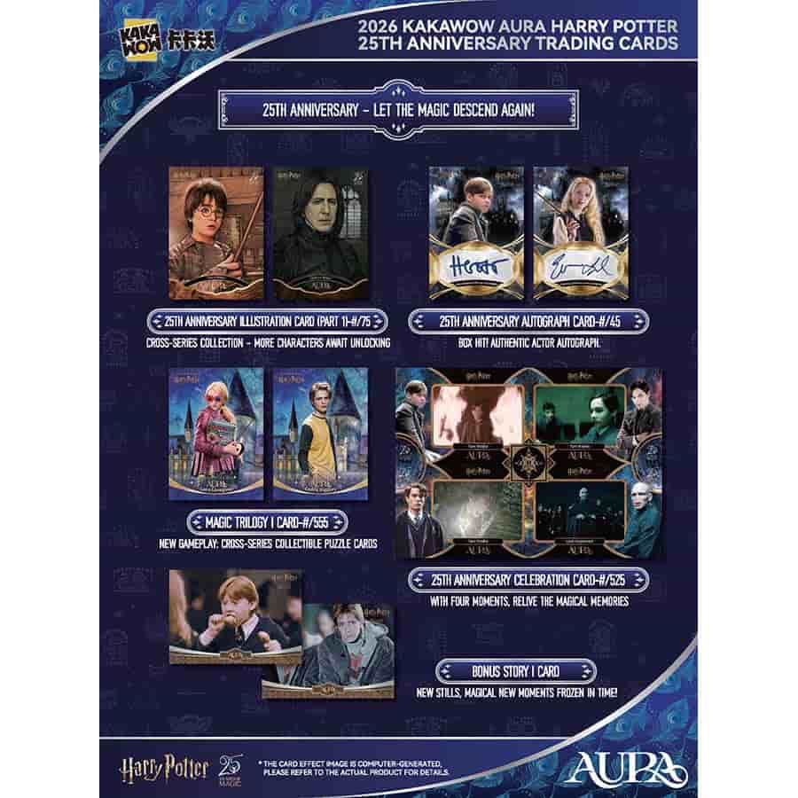 2026 Kakawow Aura Harry Potter 25th Anniversary Trading Cards Hobby Box