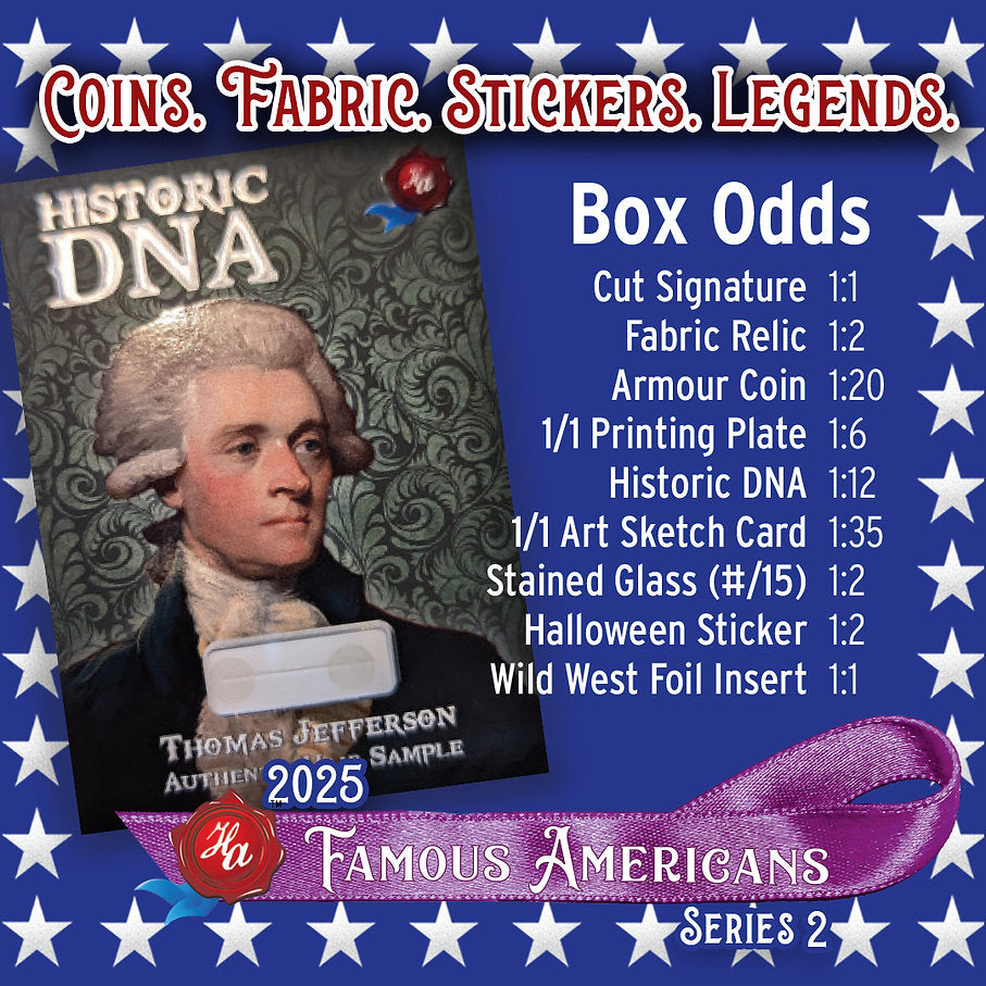 2025 Historic Autographs Famous Americans 2 Hobby Box