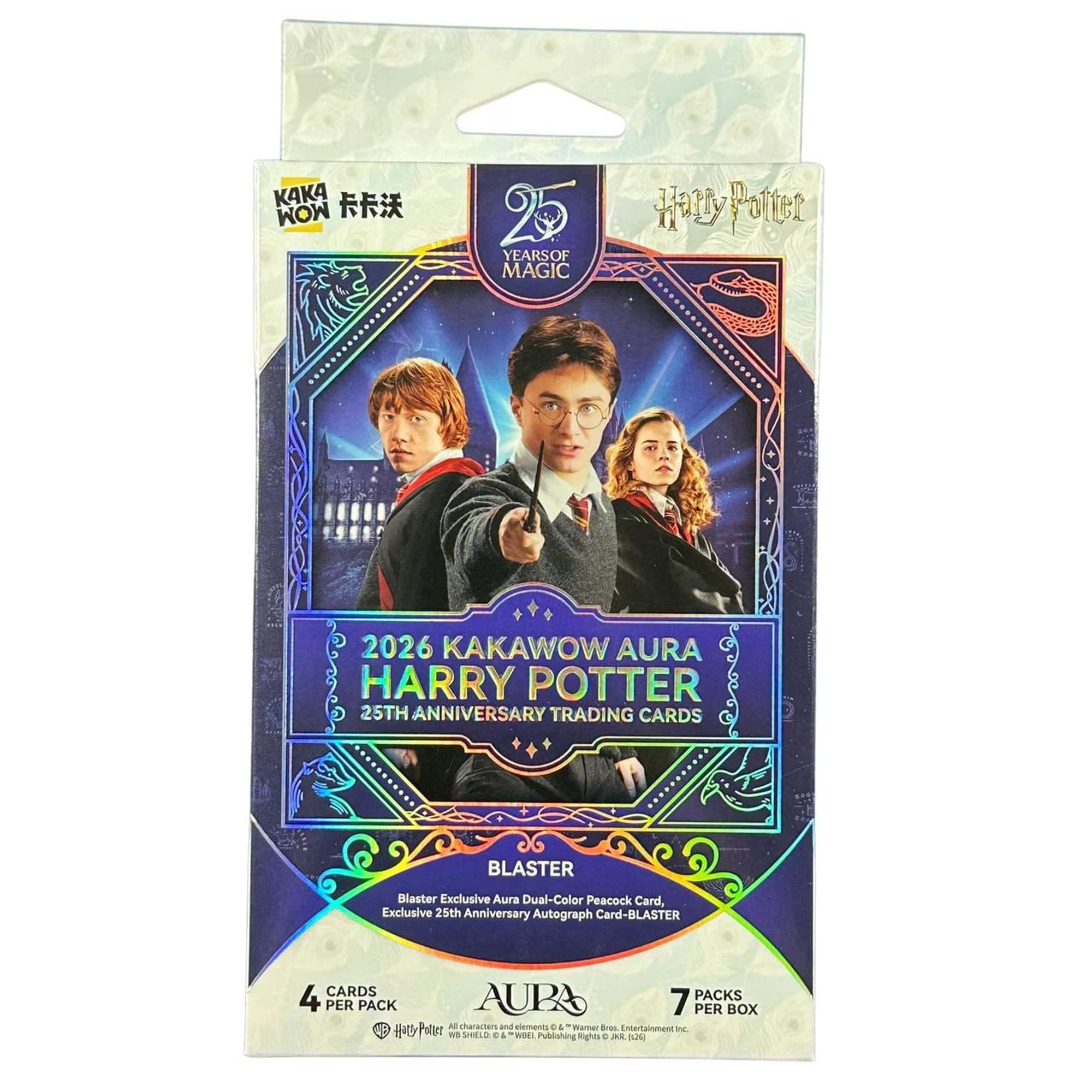 2026 Kakawow Aura Harry Potter 25th Anniversary Trading Cards Blaster Box