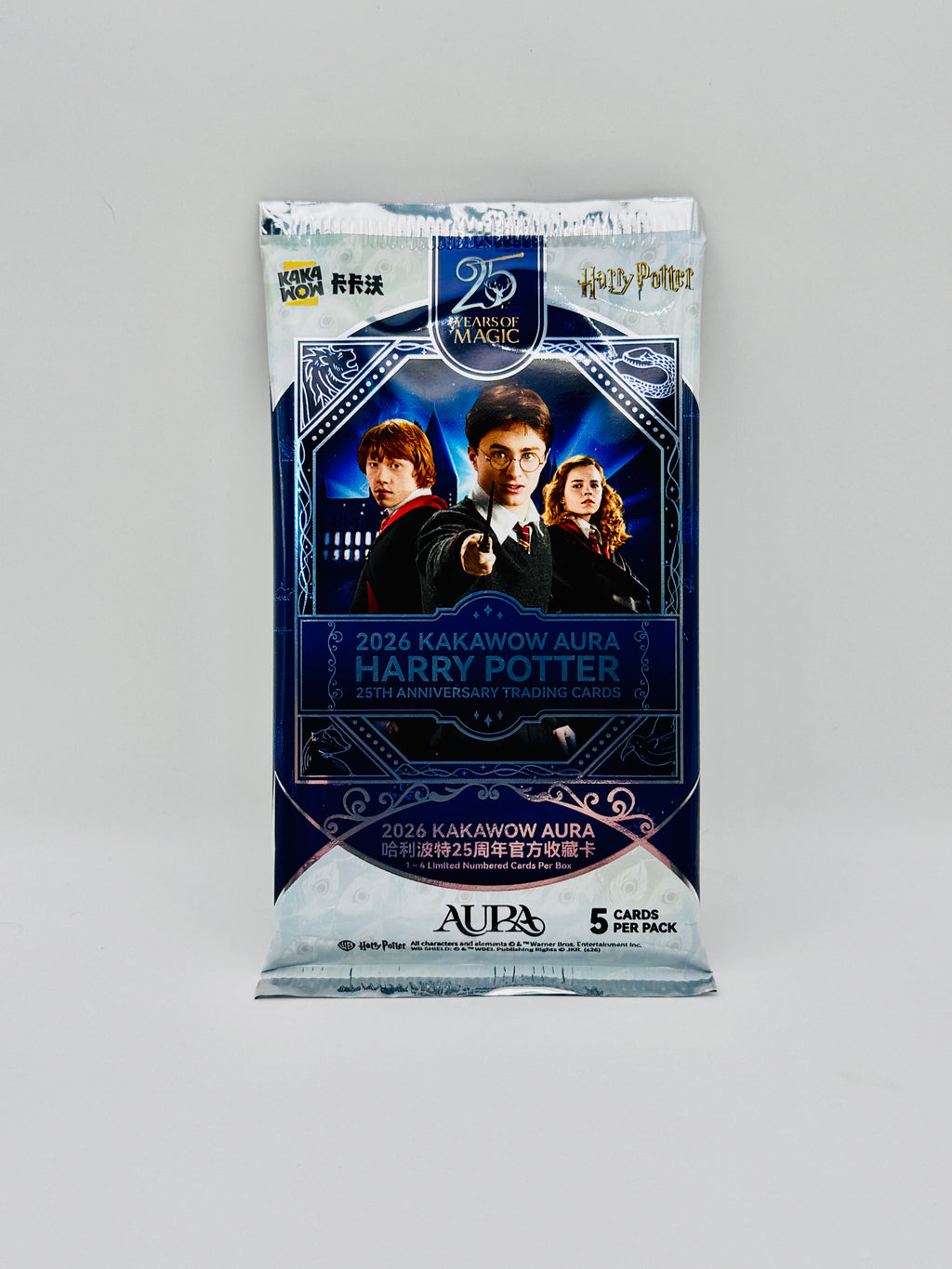2026 Kakawow Aura Harry Potter 25th Anniversary Trading Cards - Single Hobby Pack