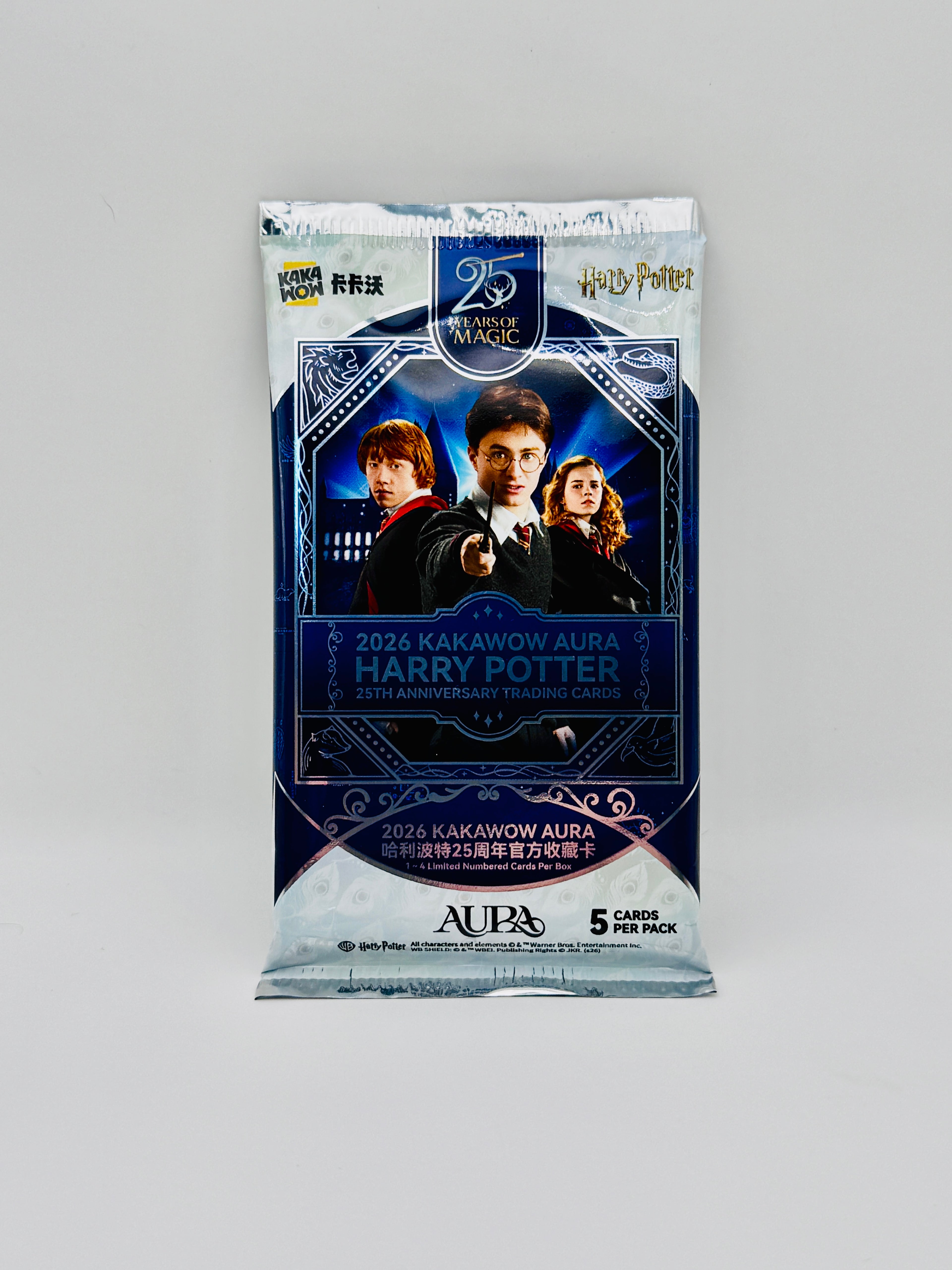 2026 Kakawow Aura Harry Potter 25th Anniversary Trading Cards - Single Hobby Pack