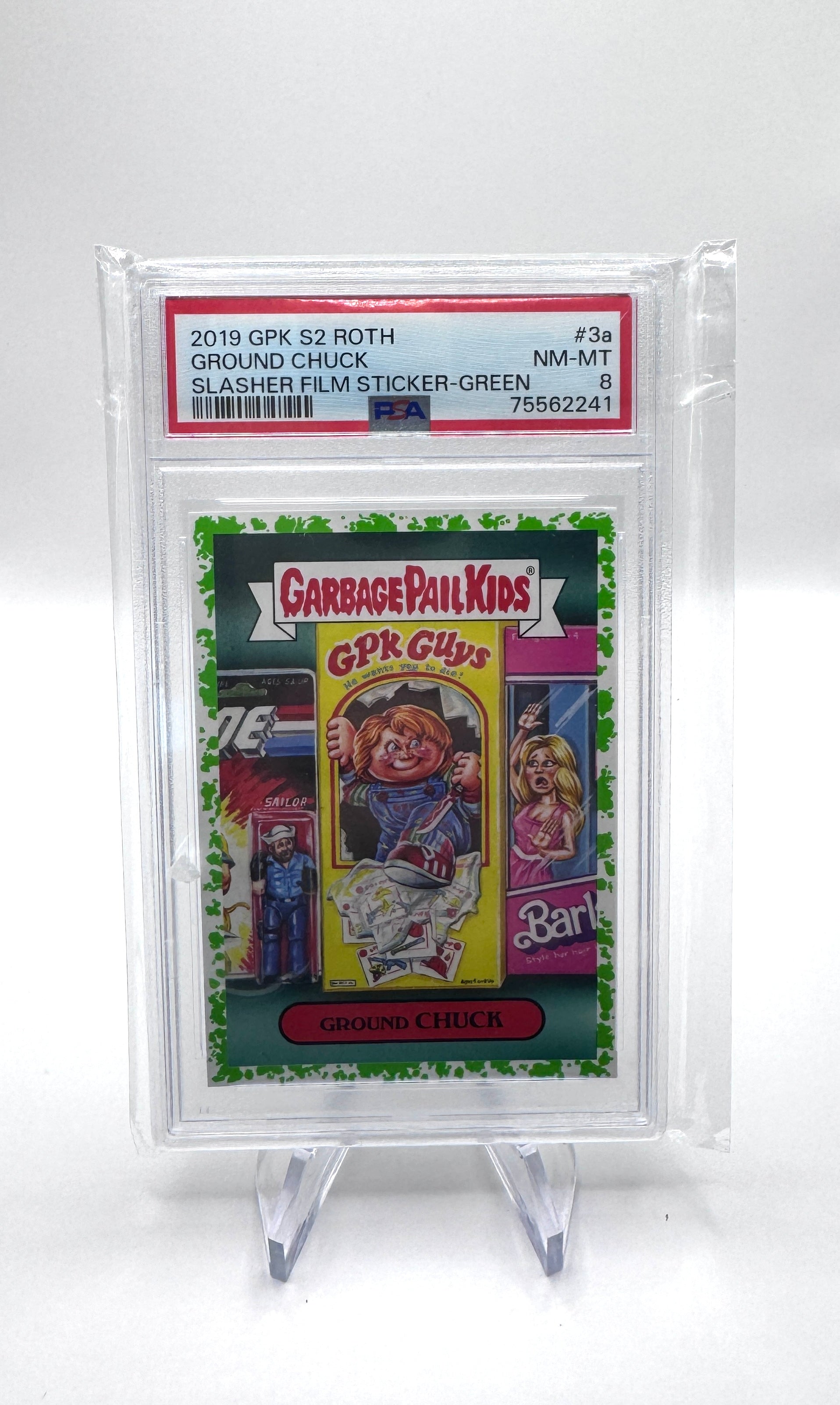 2019 Topps Garbage Pail Kids Ground Chuck Green #3a PSA 8