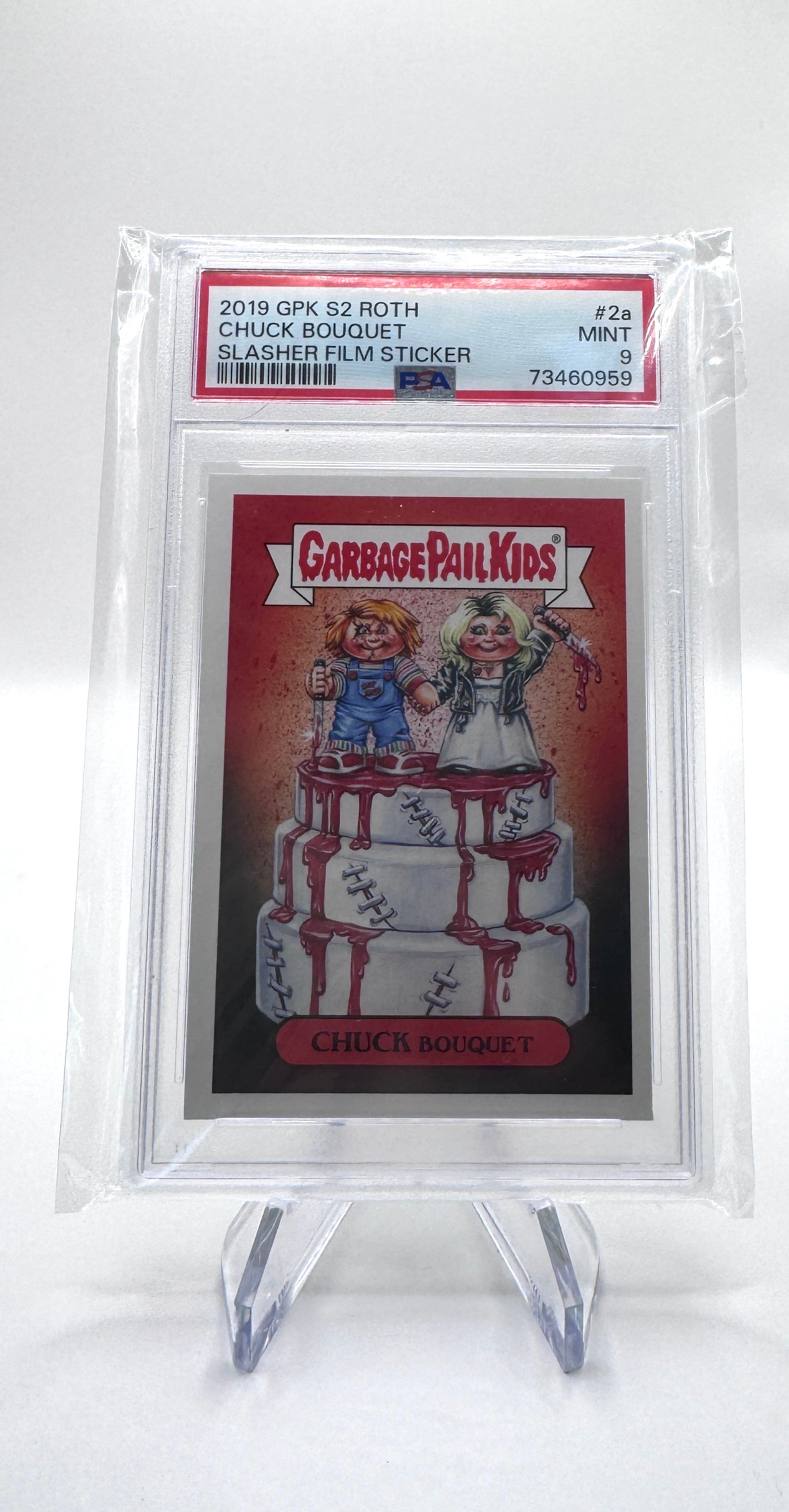 2019 Topps Garbage Pail Kids Chuck Bouquet #2a Revenge of Oh the Horror-ible PSA 9