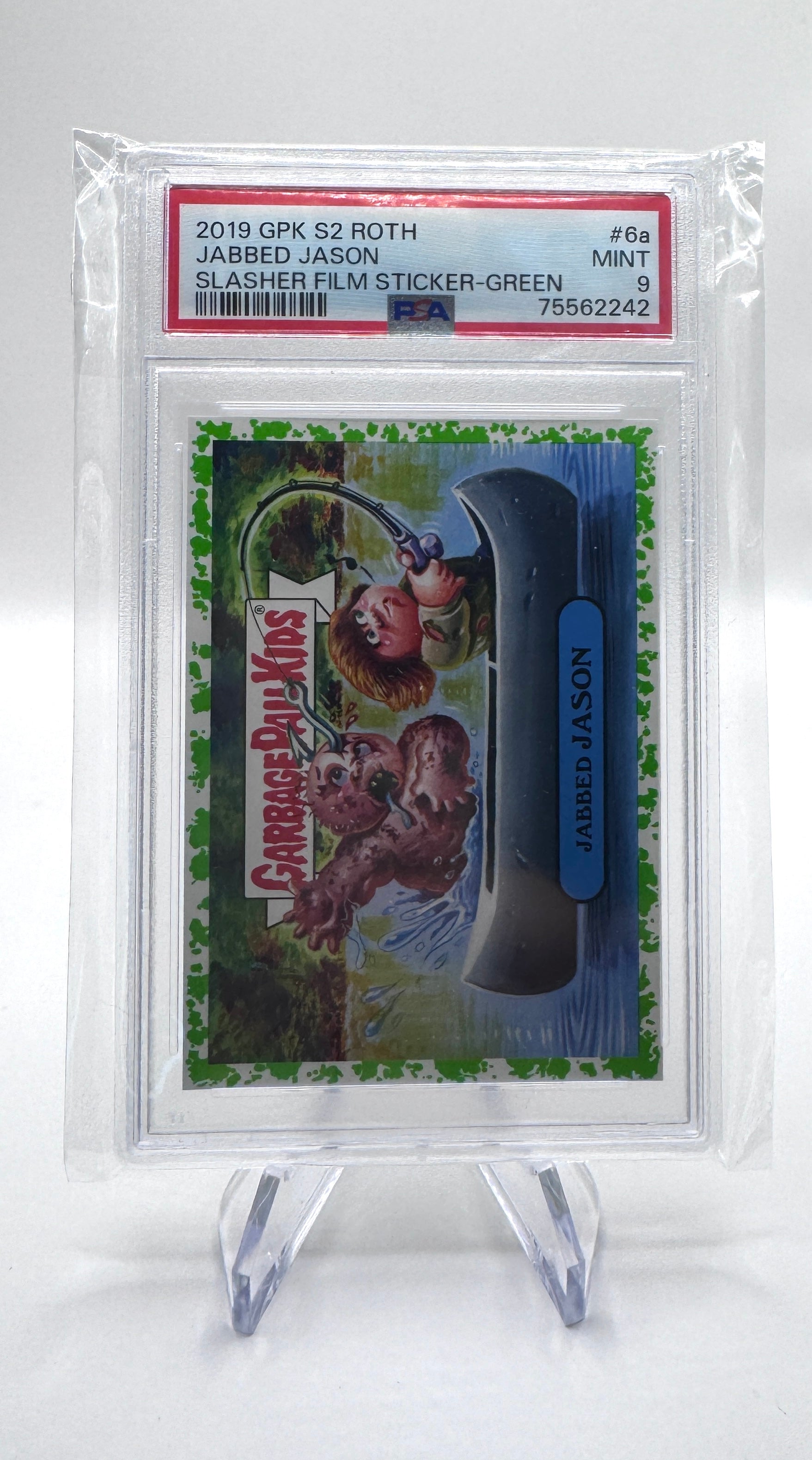 2019 Topps Garbage Pail Kids Jabbed Jason Green Parallel #6a Revenge of Oh the Horror-ible PSA 9