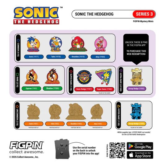 2026 FiGPiN Sonic the Hedgehog Series 03 - Single Pin