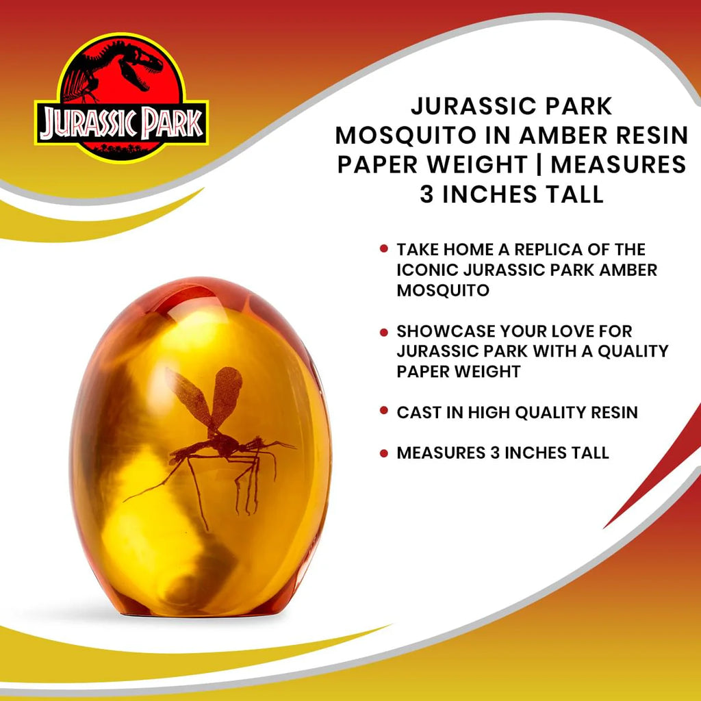 Jurassic Park Mosquito In Amber Resin Paper Weight | Measures 3 Inches Tall