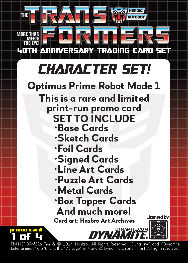 2024 Dynamite Transformers 40th Anniversary Series 1 - Hobby Pack