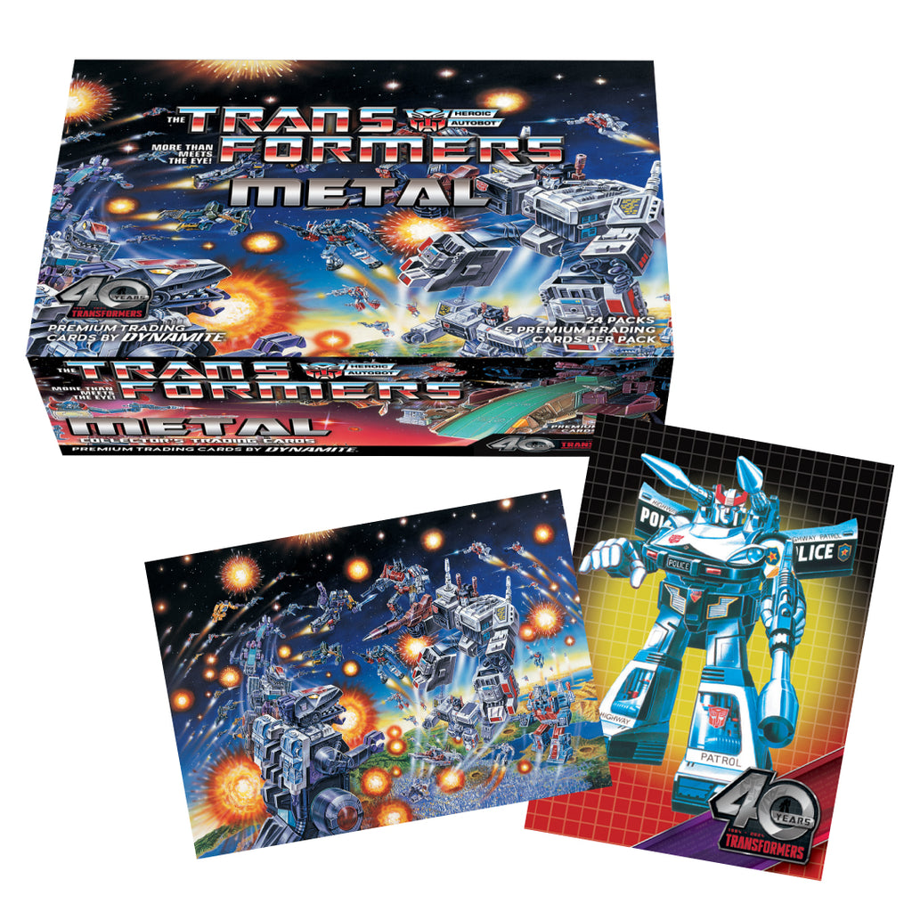 2026 Dynamite Transformers 40th Anniversary Metal Trading Cards - Collector's Set Box