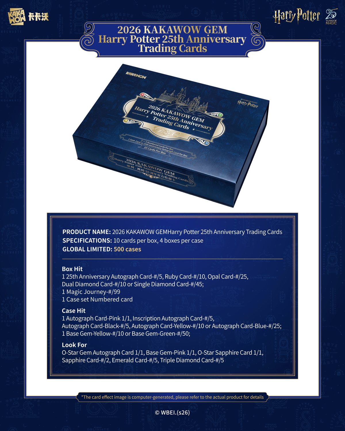 2026 Kakawow Phantom GEM Harry Potter 25th Anniversary