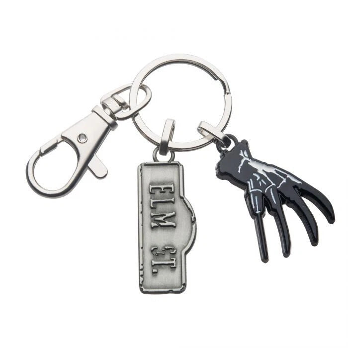 A Nightmare On Elm Street Sign and Freddy Glove Heavy Duty Metal Car Keychain